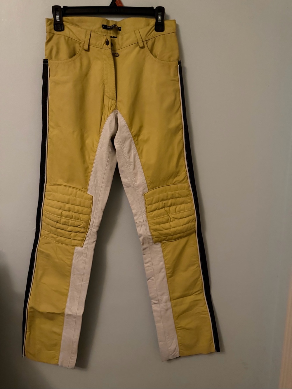 Amorimiei, Italian luxury brand. Multi colour, Motor cross inspired Leather Pant